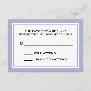 Allgemeine RSVP-Karten (Lila/weiß/violett) RSVP Karte