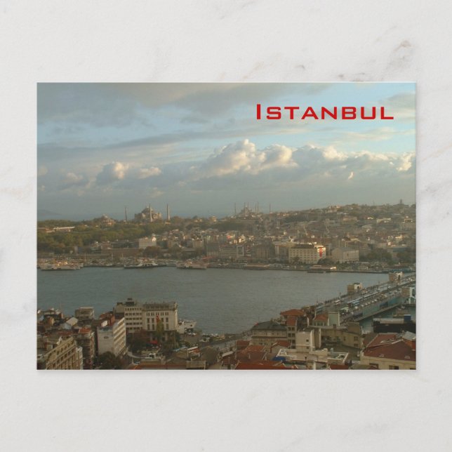 Allgemeine Sicht auf Istanbul Postkarte (Vorderseite)