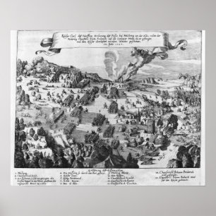 Allgemeine Sicht der Schlacht von Muhlberg Poster