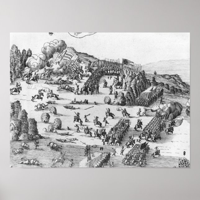 Allgemeine Sicht der Schlacht von Muhlberg Poster (Vorne)