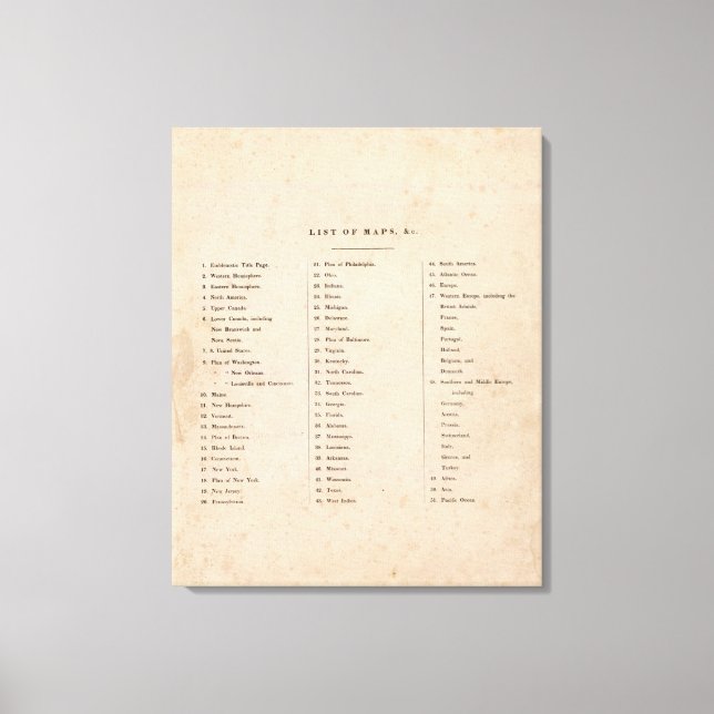 Allgemeiner Atlas der Welt Leinwanddruck (Vorderseite)