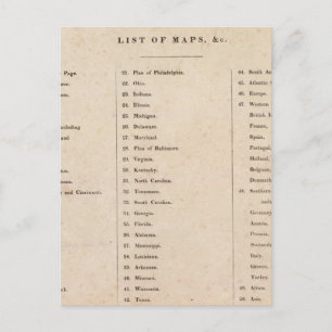 Allgemeiner Atlas der Welt Postkarte