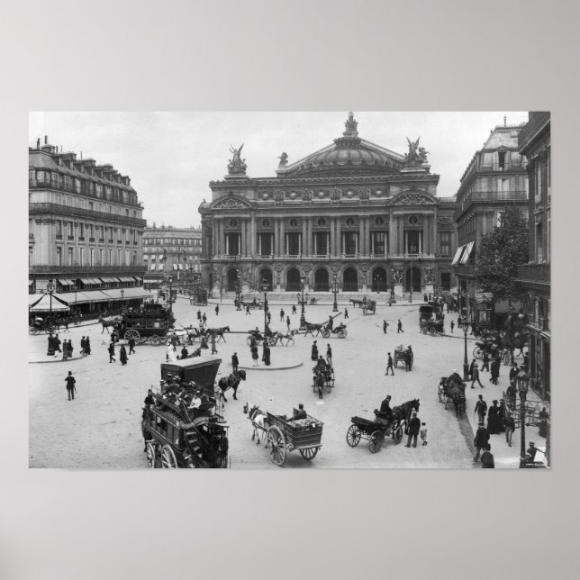 Allgemeiner Blick auf das Opernhaus Paris Poster (Vorne)