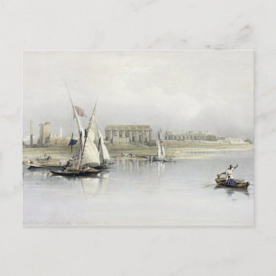 Allgemeiner Blick auf die Ruinen von Luxor aus dem Postkarte