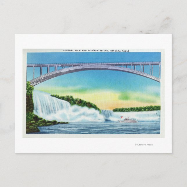 Allgemeiner Blick auf die Wasserfälle und den Rege Postkarte (Vorderseite)