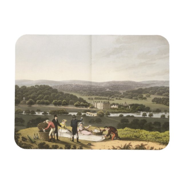 Allgemeiner Blick auf Longleat vom Aussichtsberg,  Magnet (Horizontal)