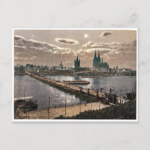 Allgemeiner Blick, Mondlicht, Köln, Rhein, Ge Postkarte
