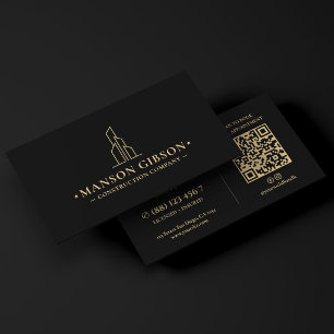 Allgemeines Baugewerbe Logo Schwarz Modern Visitenkarte