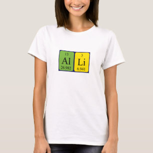 Alli Namen-Shirt periodischer Tabelle T-Shirt