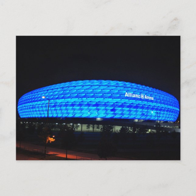 Allianz Arena in der Nacht, München Postkarte (Vorderseite)