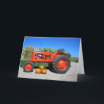 Allianz Chalmers Traktor und Pumpkins Grußkarte Feiertagskarte<br><div class="desc">1955 WD45 Allis Chalmers Traktor - HerbstzuckerkissenDieser Vintage Traktor ist eine Allis Chalmers Show von 1955 mit 3 Kürbis auf einem Kissen für Ihren Traktorliebhaber,  um bis zu knallen.</div>