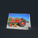 Allianz Chalmers Traktor und Pumpkins Grußkarte Feiertagskarte<br><div class="desc">1955 WD45 Allis Chalmers Traktor - HerbstzuckerkissenDieser Vintage Traktor ist eine Allis Chalmers Show von 1955 mit 3 Kürbis auf einem Kissen für Ihren Traktorliebhaber,  um bis zu knallen.</div>