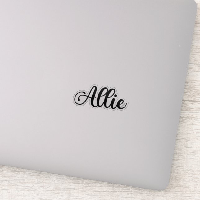 Allie Name - Handgeschriebene Kalligrafie Aufkleber (Detail)