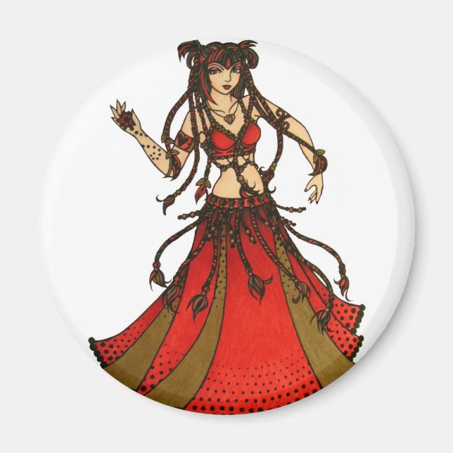 Alliecat Tribal belly Dancer Magnet (Vorne)