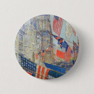 Allies Day, Mai 1917 von Childe Hassam, Vintage Ar Button