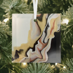 Alligare Golden Abstrakte Acryl Fluid Kunst Ornament Aus Glas