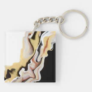 Alligare Golden Abstrakte Acryl Fluid Kunst Schlüsselanhänger