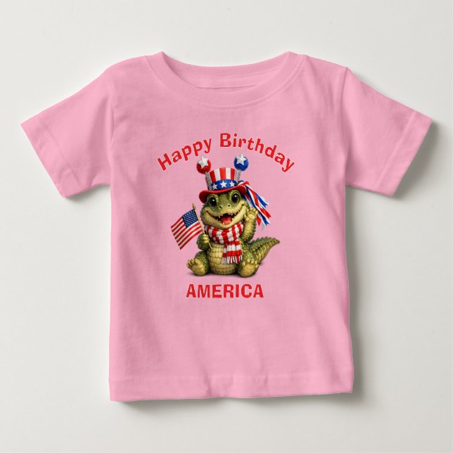 Alligator (3e) Patriotisches Kinder T-Shirt (Vorderseite)