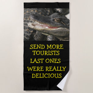 Alligator affamé drôle de serviettes de plage