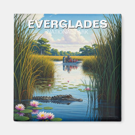 Alligator Airboat Everglades Nationalpark Florida Magnet