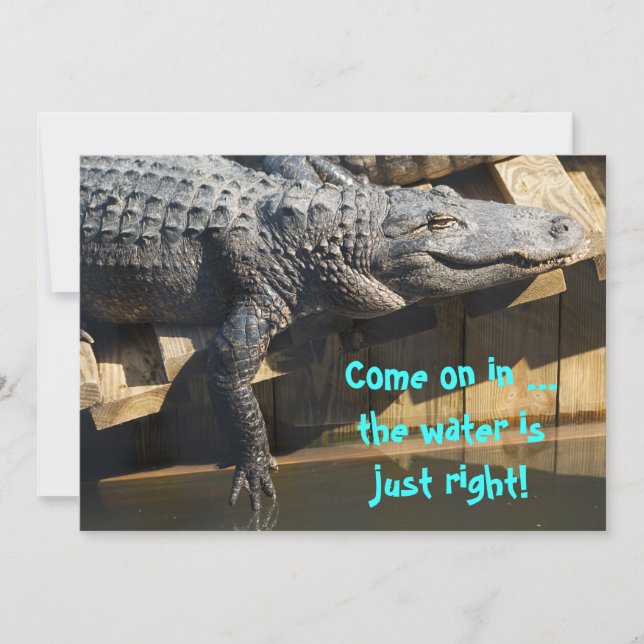 Alligator am Dock Einladung (Vorderseite)