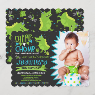 Alligator Anniversaire Invitation Crocodile Party