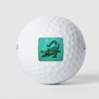 Alligator auf einem schwach grünen Hintergrund Golfball