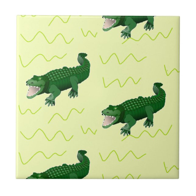 Alligator auf gelb fliese (Vorderseite)