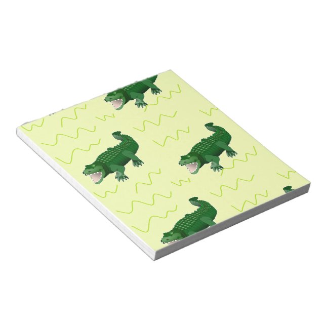 Alligator auf gelb notizblock (angewinkelt)