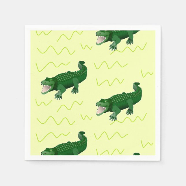 Alligator auf gelb serviette (Vorderseite)