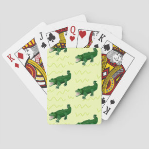 Alligator auf Gelb Spielkarten