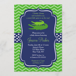 Alligator Baby Shower Einladungen