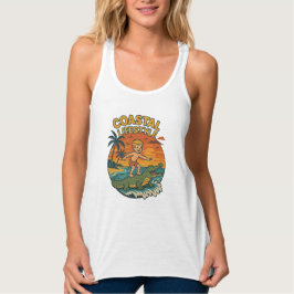 Alligator Beach Surfing | Retro Gator Coastal Surf Tank Top