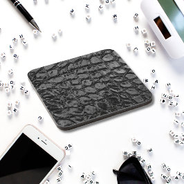 Alligator Black Imitats Leather Getränkeuntersetzer