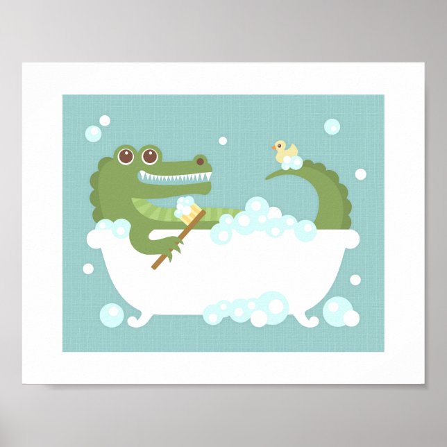 Alligator Blase Bath Poster Print (Vorne)