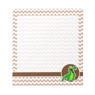 Alligator; braun Zickzack Notizblock