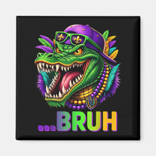 Alligator Bruh Mardi Gras Kostüm Männer Frauen Kin Magnet