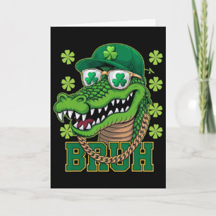 Alligator Bruh St. Patricks Day Shamrock irische M Karte
