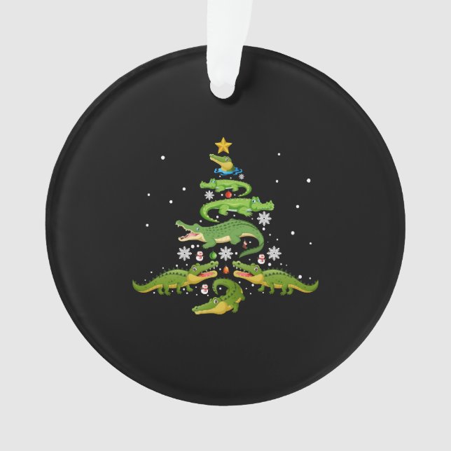 Alligator Christmas Tree Cute Xmas Lover Lights Ornament (Vorderseite)