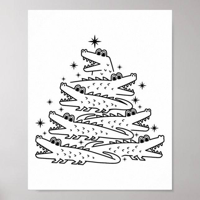 Alligator Christmas Tree Swea Poster (Vorne)