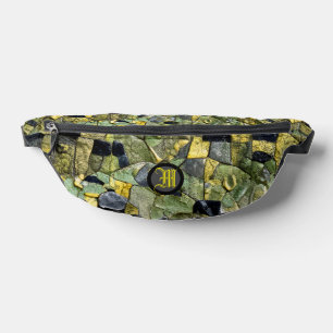 Alligator Crocodile Cuir Vert Jaune Monogramme 