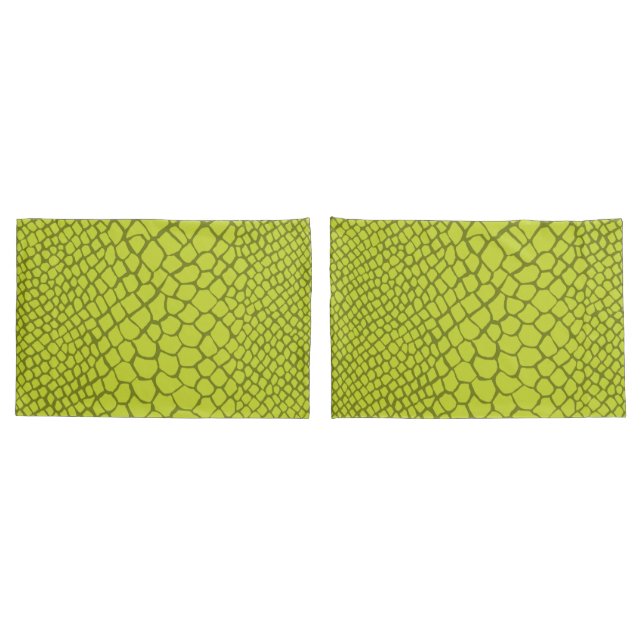 Alligator Crocodile Moderne Grüne Fun Schlafzimmer Kissenbezug (Rückseite-Set)