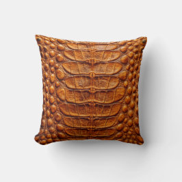 Alligator Crocodile Skin Imitate Kupferfarbe Kissen