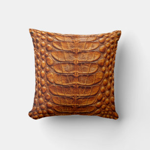Alligator Crocodile Skin Imitate Kupferfarbe Kissen