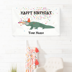 Alligator Crocodile - Tiere Geburtstagsparty Banner
