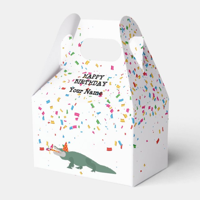 Alligator Crocodile - Tiere mit Party Geschenkschachtel (Vorderseite)