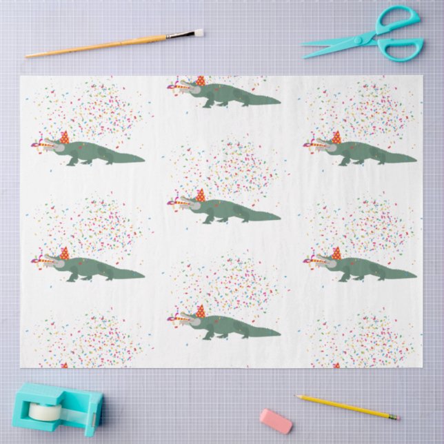 Alligator Crocodile - Tiere mit Party Seidenpapier (Basteln)