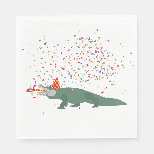 Alligator Crocodile - Tiere mit Party Serviette (Vorderseite)