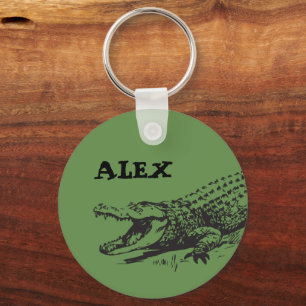 Alligator, der mit individuellem Namen zeichnet Schlüsselanhänger