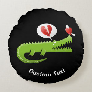 Alligator en Amour Coussin rond